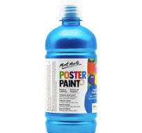 Poster Paint 500ml (16.91 US fl.oz) - Metallic Bright Blue