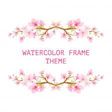 Cherry Blossom Background Frame With Hand Drawn Flowers Cherry Blossom Background Flower Drawing Cherry Blossom Wallpaper