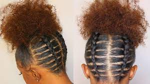 Backwards Cornrowed High Puff Rubber Band Method Ft Sassina Hair Clip Ins Natural Hair Puff Hair Styles Hair Puff