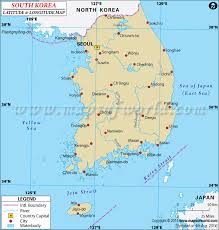 Latitude and longitude of japan is 35.0000 degrees n and 136.0000 degrees e. South Korea Latitude And Longitude Map