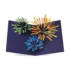 Sparkling Fireworks Pop Up Holiday Card Pop Up Christmas Cards New Year Cards Handmade Pop Up Flower Cards