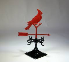 Red Cardinal Weather Vane Small Decorative Red And Black Etsy Weather Vanes Red Cardinal Wind Vane