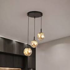Featuring integrated led lights and a chrome finish, this lamp is an elegant addition to dining rooms or living areas with chic and contemporary undertones. Contemporary 3 Light Pendant Lamp Black Spherical Led Ceiling Hang Light With Amber Smoke Grey Glass Shade Beautifulhalo Com