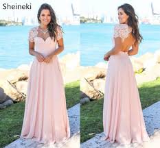 Les robes des demoiselles d'honneur sont souvent scrutées à la loupe le jour j. Robe De Demoiselle D Honneur Rose Blush A Dos Nu Deshabille En Mousseline De Soie En Dentelle Vetement Pour Invitees De Mariage Fete Jardin Plage Aliexpress