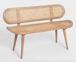 Natural Cane And Mahogany Bench Cane Furniture Easy Furniture Plans Furniture