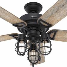 Hunter 52 cassius outdoor ceiling fan with pull chain, damp rated. Hunter 52 Inch Starklake Indoor Outdoor Ceiling Fan W 3 Lights Natural Iron 1 Unit Kroger
