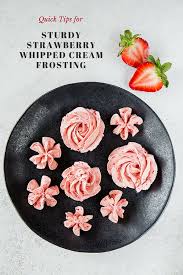 This recipe is great for a stand mixer but will work with any good mixer. Sturdy Strawberry Whipped Cream Frosting Sweet Savory