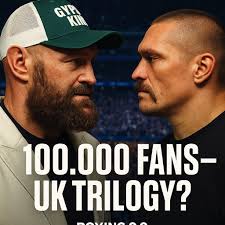 Tyson Fury has called out Oleksandr Usyk for a trilogy fight in front of  100,000 people! 😳🔥 This comes after Fury released footage of his back in  training with Sugarhill Steward and
