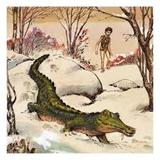 Peter Follows The Crocodile Illustration From Peter Pan By J M Barrie Giclee Print Nadir Quinto Allposters Com Peter Pan Painting Peter Pan Art Illustration