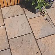 Laying slabs on the point so they are in a diamond shape can give the optical illusion of a bigger garden. Single Paving Slabs Paving Walling B Q