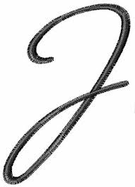 How to write a capital j from start to finish. Text And Shapes Embroidery Design Cursive Upper Case J From Embroidery Patterns