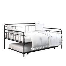 Traditional victorian metal 3ft day bed with trundle black or ivory guest bed. Full Waldorf Metal Daybed And Trundle Black Room Joy Target