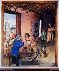 Tailor S Workshop A Leaf From The Balthasar Behem Codex 1450 1508 Artisanats Medievaux Medieval Renaissance