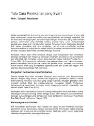 Tata Cara Pernikahan Yang Syar I Oleh Cahyadi Takariawan