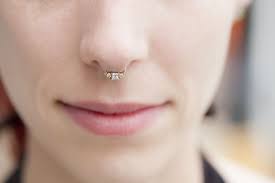 Healed Septum Piercing By Bryan Featuring 14k Rose Gold Septum Clicker By Bvla At Born This Way Body A Septum Piercing Jewelry Septum Piercing Nose Piercing