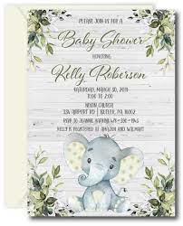 Pin On Elephant Baby Shower Invitations