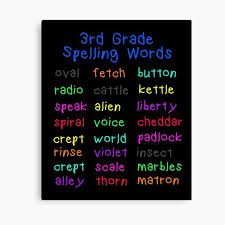 In order to understand what we read, we have to read fast enough. Second Grade Spellings Words List Design For Girls And Boys Canvas Print By Crookedcreek Redbubble