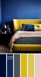 If yellow and black color combination seems a little bit loud look to your home, then try a gray combination with yellow, the combination is cheerful without creating a cartoonish look. Navy Blue And Yellow Bedroom Colour Scheme Color Combo