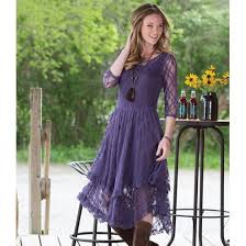 Purple Fields Lace Dress Wedding Attire Guest Western Dresses Country Dresses