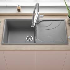 Find porcelain kitchen sinks at lowe's today. Reginox Ego Titanium Grey Granite Composite Large Single Bowl Kitchen Sink With Reversible Drainer Waste Kit 1000 X 500mm Tap Warehouse