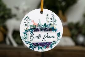 Woodland Fox Baby Name Christmas Ornament Personalized Baby Girl Orn Cypress And Whim
