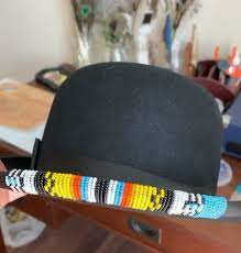 Pin By David On Native Beaded Art Hats And Brims Beaded Hat Bead Art Bead Work