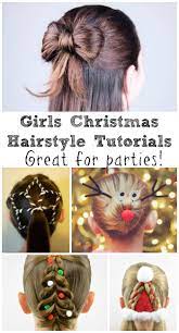 8 Festive Girls Christmas Hair Style Ideas With Tutorials In The Playroom Christmas Hairstyles Christmas Hair Holiday Hairstyles