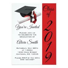 Black And Red Graduation Cap And Tassel Invitation Zazzle Com Graduation Cap Graduation Party Invitations Graduation Invitations