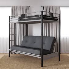 Bed measures 79l x 42w x 68h in. Dhp Silver Screen Twin Over Futon Metal Bunk Bed Silver Black Walmart Com Walmart Com
