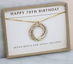 70th Birthday Gift Ideas For Grandma 70th Birthday Necklace 7 Rings For 7 Decades Birthday Gifts For Grandma Mother Birthday Gifts 70th Birthday Gifts