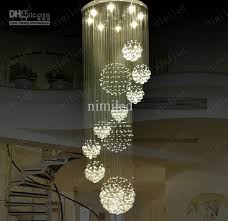 Nimi115 Dia 80cm 100cm 120cm Led Crystal Light Spiral Staircase Lamps Hanging Chandelier Pendant Dorplight Duplex Villa Living Room Lighting Rustic Chandeliers Chandelier Beautiful Chandelier Hanging Chandelier