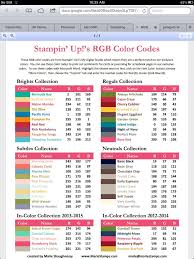 Rgb Printing Colour Chart Stampin Up Cards Hex Color Codes