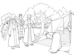 Touch device users, explore by touch or with swipe gestures. Abraham 3 Visitors Coloring Pages