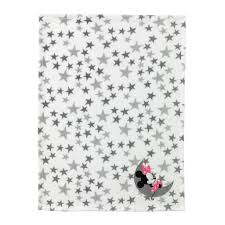 Disney Baby Minnie Mouse Gray White Fleece Baby Blanket