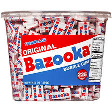 Bazooka candy brands, a division of the topps company, inc. Amazon Com Bazooka Bubble Gum Back To School Pink Chewing Gum In Original Flavor 225 Count Bulk Bubble Gum Tub Fun Old Fashioned Candy For School Treats Care Packages