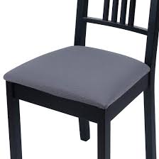 Made in the usa, these chair cushions feature ties for easy installation onto any dining chair. Homaxy Stretch Jacquard Dining Chair Seat Covers Removable Washable Anti Dust Dining Room Chair Seat Cushion Slipcovers With Ties Set Of 2 Grey Buy Online In Belize At Belize Desertcart Com Productid 113558094