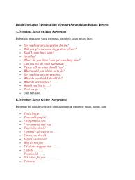 Penjelasan lengkap tentang pengertian dan contoh asking for, offering, and accepting things dalam kalimat bahasa inggris. Ungkapan Asking Giving Suggestion