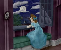 Wendy At The Window By Harikou On Deviantart Peter Pan And Tinkerbell Disney Fan Art Peter Pan Disney