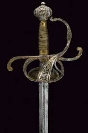 Spanish Rapier Dated 16th Century Measurements Length 121 Cm The Sword Has A Straight Double Edged Blade Of Lenticular Sec Schwert Fechten Rustung