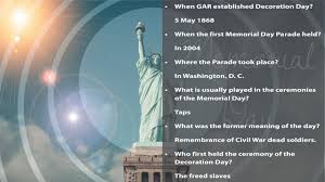 The trivia game includes 12 memorial day trivia quiz questions and the answers sheet on page 2 (answers in bold). 65 Memorial Day Facts Trivia Questions And Answers