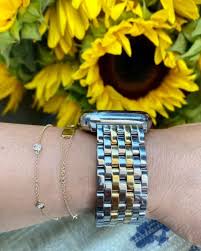 The style of your life. Michele 38 40mm Stainless Steel And 18k Yellow Gold Plate Apple Watch Strap Bailey S Fine Jewelry