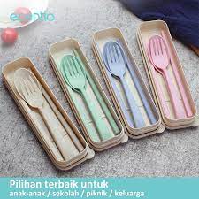 Harga sendok set travel portable stainless steel 304. Jual Alat Makan Set Ecentio Lazada Co Id