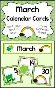 March Calendar Cards School Stuff Preschool Calendar