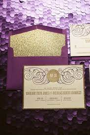 Purple Gold Wedding Invitation Gold Glitter By Flairnecessities 12 50 Glitter Wedding Invitations Letterpress Wedding Invitations Fun Wedding Invitations