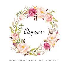 Watercolor Floral Wreath Elegance Small Set Individual Png Files Hand Painted Wedding Design Floral Wreath Watercolor Watercolor Flower Wreath Floral Watercolor