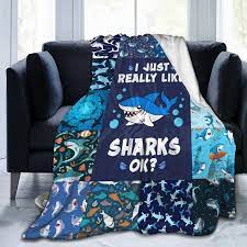 Amazon.com: Shark Blanket Blue Shark Throw Blanket Cartoon Ocean Animal  Print Plush Blanket Fleece Fuzzy Gift for Girls Boys Super Soft Warm Cozy  Flannel for Couch Bed Sofa for KidsTeens Adults 50