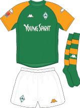 There are few lines on the away kit of sv werder bremen. Werder Bremen