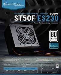 Forget to mention in the video that this psu also has a black flat cable version. Open Box Silverstone Strider Essential St50f Es230 V2 500w 80 Power Supply Sst St50f Es230 Op Mwave Com Au