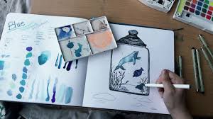 Painted Blue Watercolor Acrylic Speedpaint Playing With All The Blue In 2020 Blue Watercolor Blue Art Art