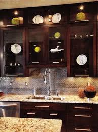Wallpaper On Back Of Cabinets Eclectic Kitchen Diy Network Dark Kitchen Cabinets Stained Kitchen Cabinets Dark Kitchen